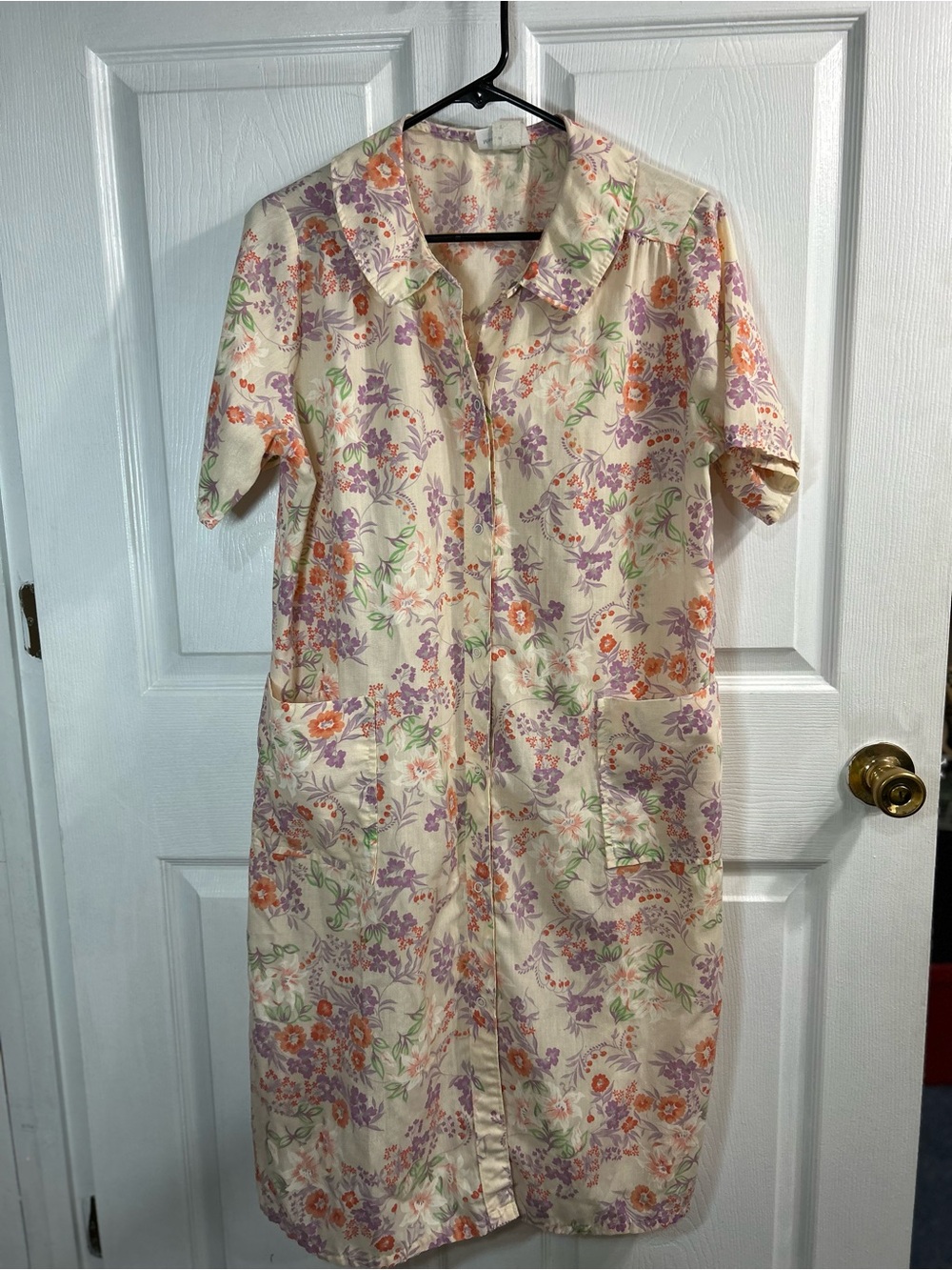 Vintage 70s JCPenney Floral Housecoat Robe Size 16